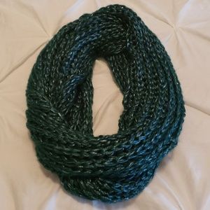 Blue knitted scarf